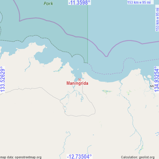 Maningrida on map