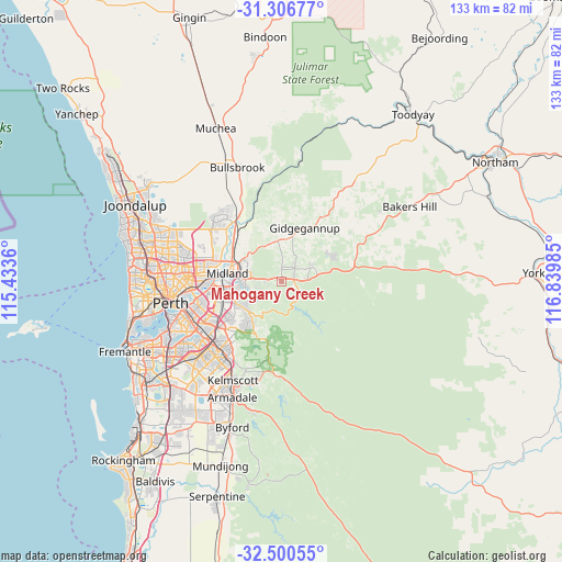 Mahogany Creek on map