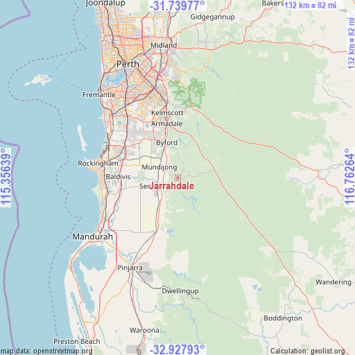 Jarrahdale on map