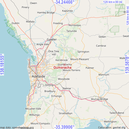 Gumeracha on map