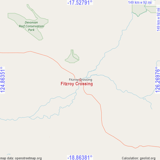 Fitzroy Crossing on map