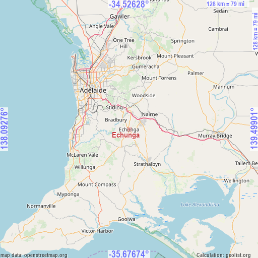 Echunga on map