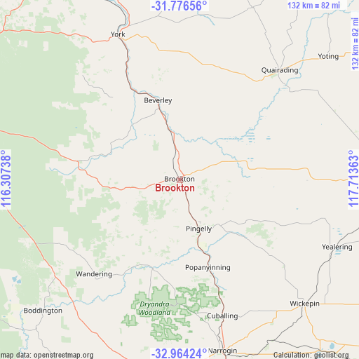 Brookton on map