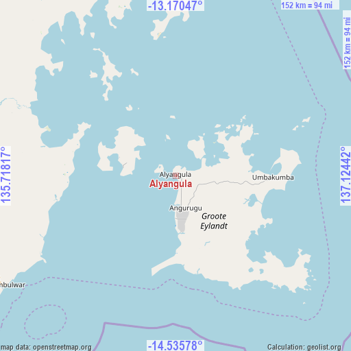 Alyangula on map