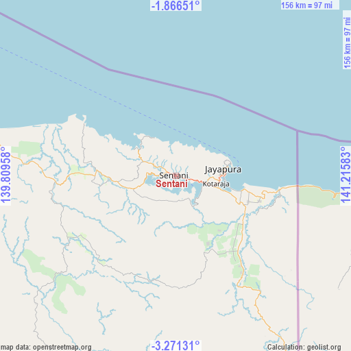 Sentani on map