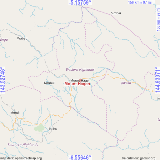 Mount Hagen on map