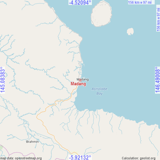 Madang on map