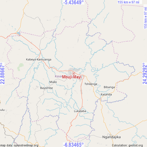 Mbuji-Mayi on map
