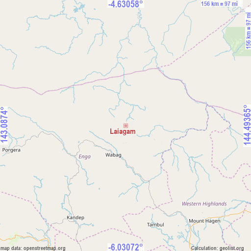 Laiagam on map