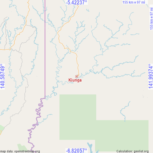 Kiunga on map