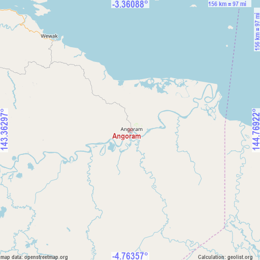 Angoram on map