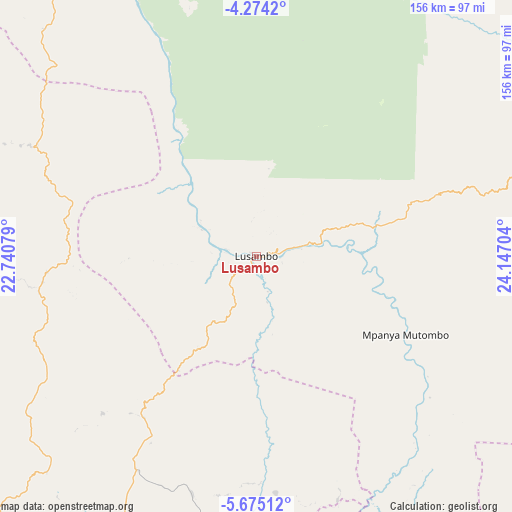 Lusambo on map