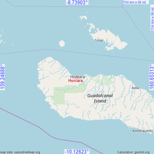 Honiara on map