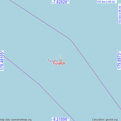 Funafuti on map