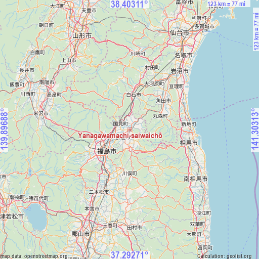 Yanagawamachi-saiwaichō on map