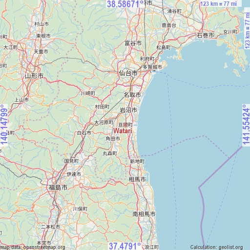 Watari on map