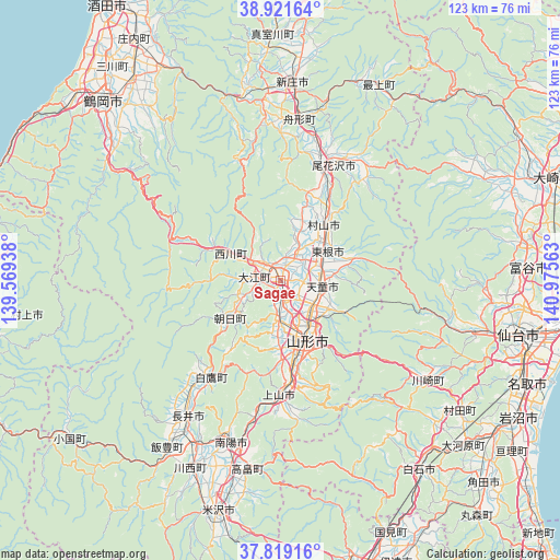 Sagae on map