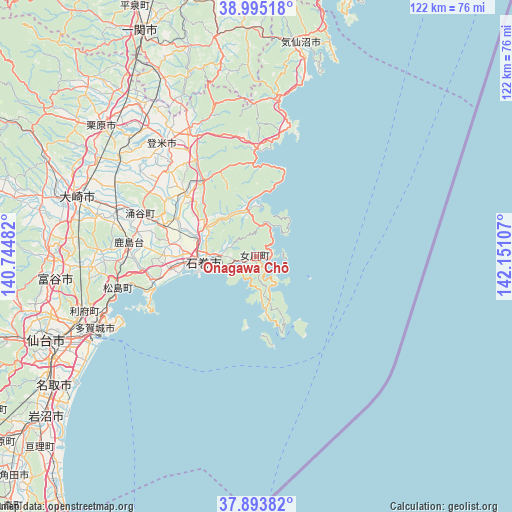 Onagawa Chō on map