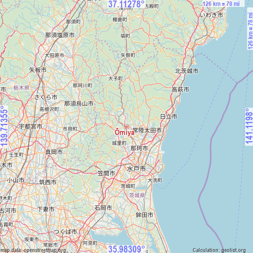 Ōmiya on map