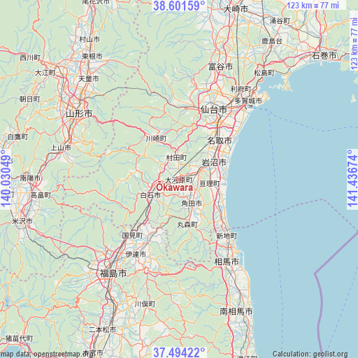 Ōkawara on map