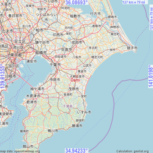 Ōami on map