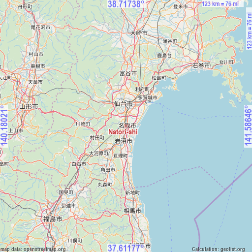 Natori-shi on map