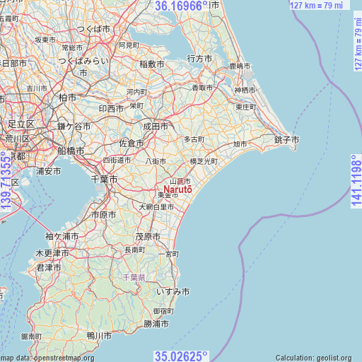 Narutō on map