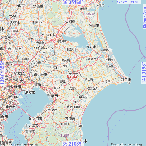 Narita on map