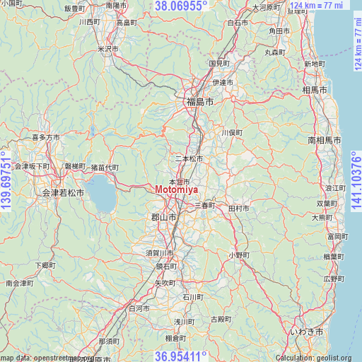 Motomiya on map