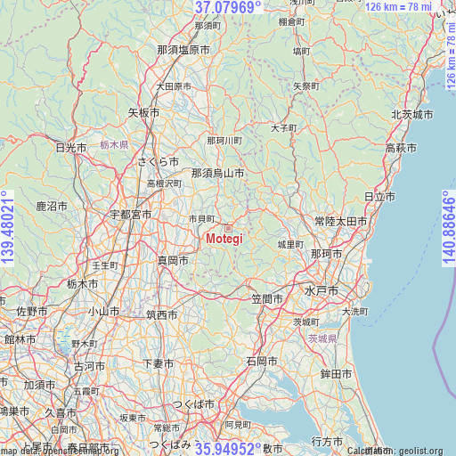 Motegi on map