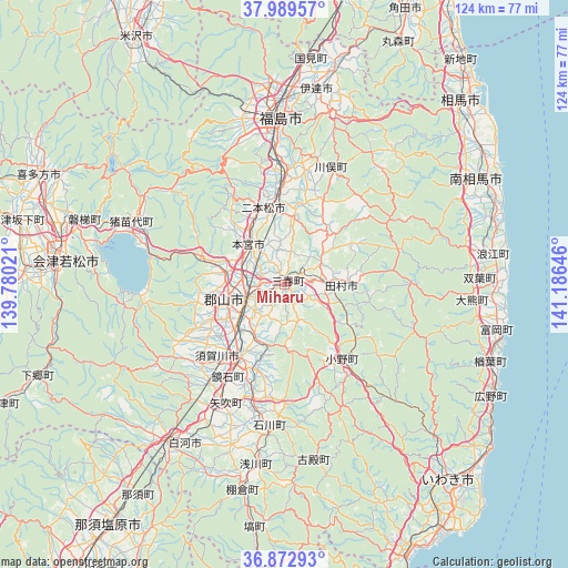 Miharu on map