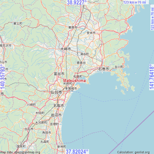 Matsushima on map