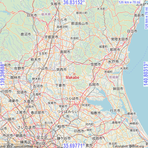 Makabe on map