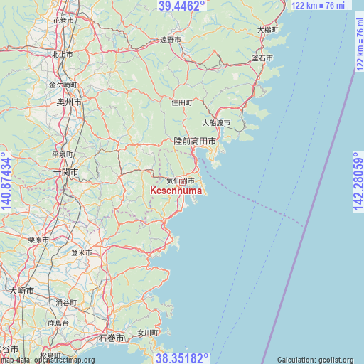 Kesennuma on map