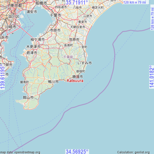 Katsuura on map