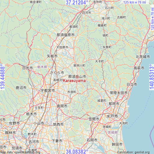 Karasuyama on map