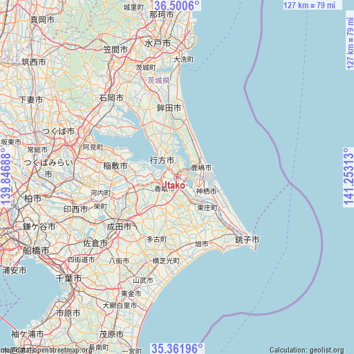 Itako on map
