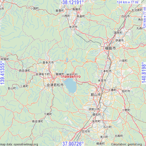 Inawashiro on map