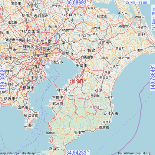 Ichihara on map