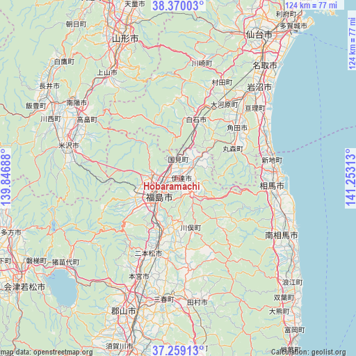 Hobaramachi on map