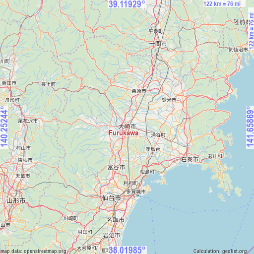 Furukawa on map