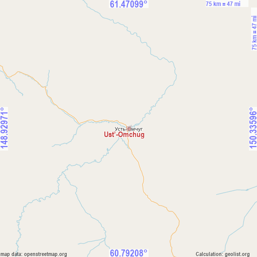 Ust’-Omchug on map