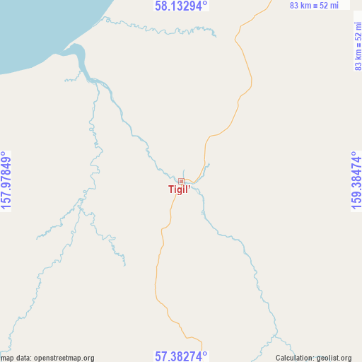 Tigil’ on map