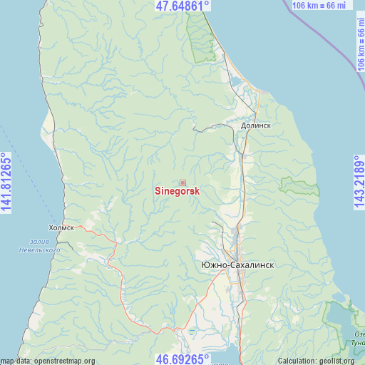 Sinegorsk on map