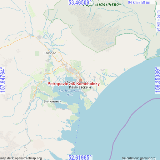 Petropavlovsk-Kamchatsky on map