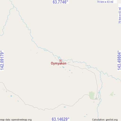 Oymyakon on map