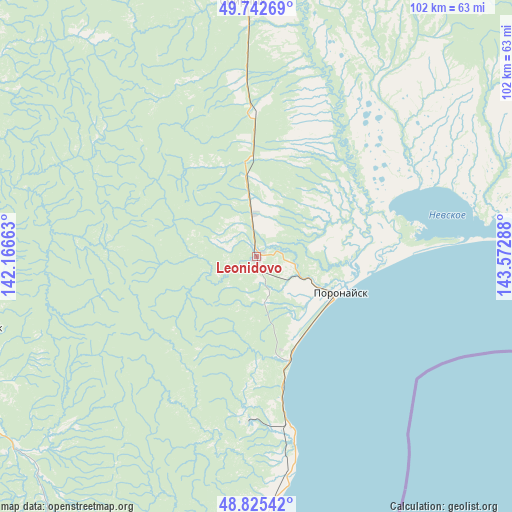 Leonidovo on map