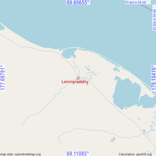 Leningradskiy on map