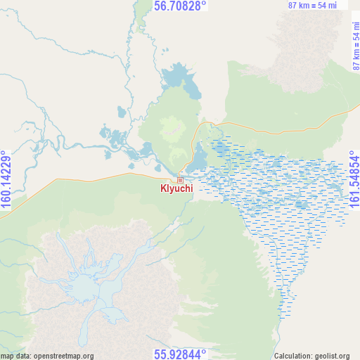Klyuchi on map