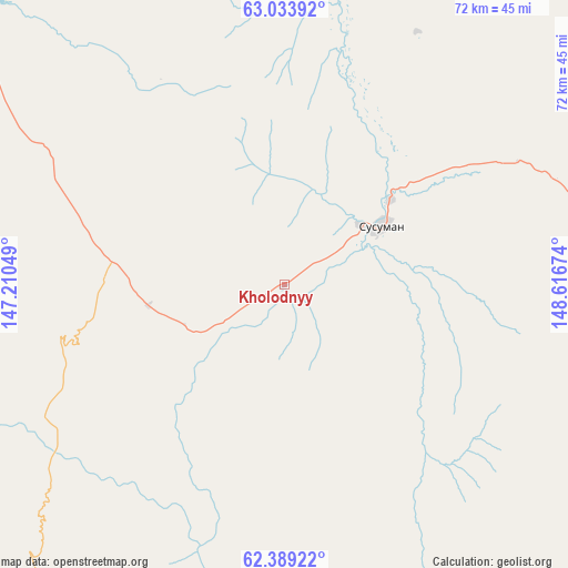 Kholodnyy on map